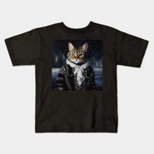 Bengal cat in snow Kids T-Shirt